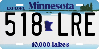 MN license plate 518LRE