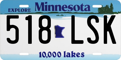 MN license plate 518LSK