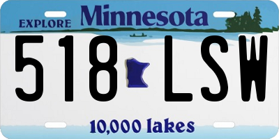 MN license plate 518LSW