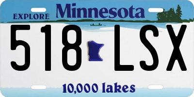 MN license plate 518LSX