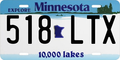 MN license plate 518LTX
