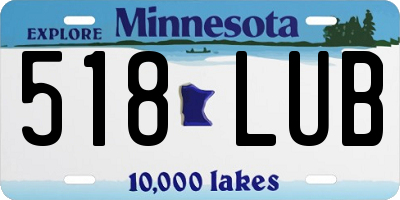 MN license plate 518LUB