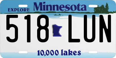 MN license plate 518LUN
