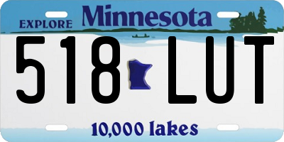 MN license plate 518LUT