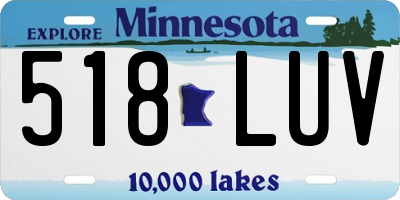 MN license plate 518LUV