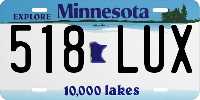 MN license plate 518LUX