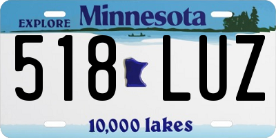 MN license plate 518LUZ