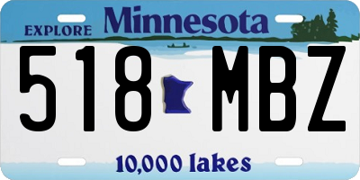 MN license plate 518MBZ