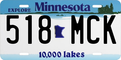 MN license plate 518MCK