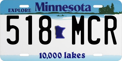 MN license plate 518MCR