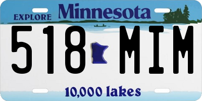 MN license plate 518MIM