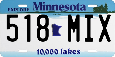 MN license plate 518MIX