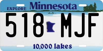 MN license plate 518MJF