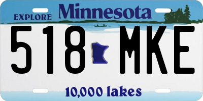 MN license plate 518MKE