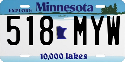MN license plate 518MYW