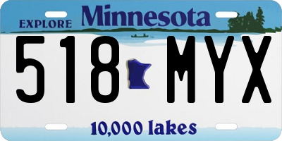 MN license plate 518MYX