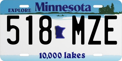 MN license plate 518MZE