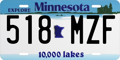 MN license plate 518MZF
