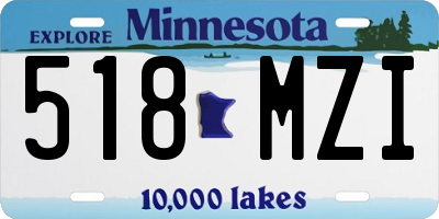 MN license plate 518MZI