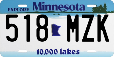 MN license plate 518MZK