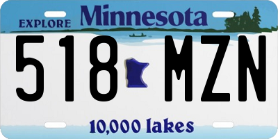 MN license plate 518MZN