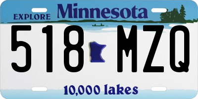 MN license plate 518MZQ