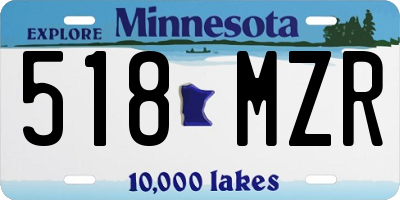 MN license plate 518MZR