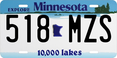 MN license plate 518MZS