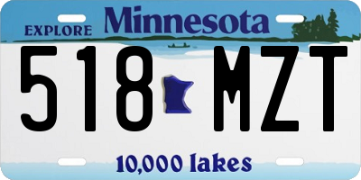 MN license plate 518MZT