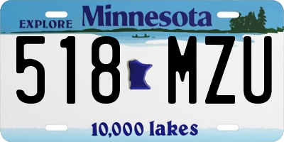 MN license plate 518MZU