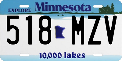 MN license plate 518MZV
