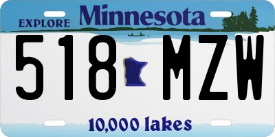 MN license plate 518MZW