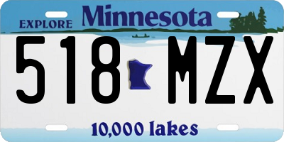 MN license plate 518MZX