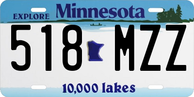 MN license plate 518MZZ