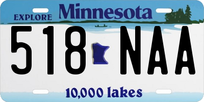 MN license plate 518NAA
