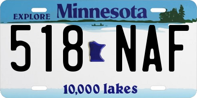 MN license plate 518NAF