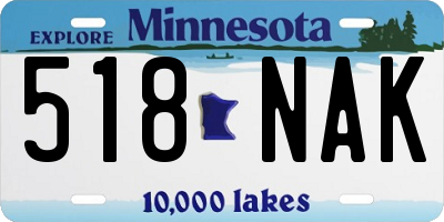 MN license plate 518NAK