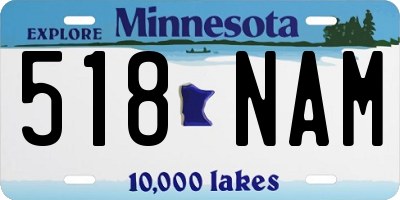 MN license plate 518NAM