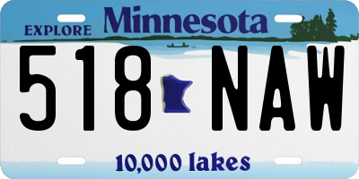 MN license plate 518NAW
