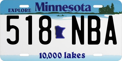 MN license plate 518NBA