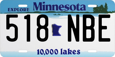 MN license plate 518NBE
