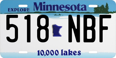 MN license plate 518NBF