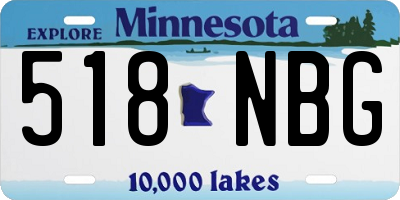 MN license plate 518NBG