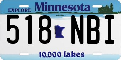 MN license plate 518NBI