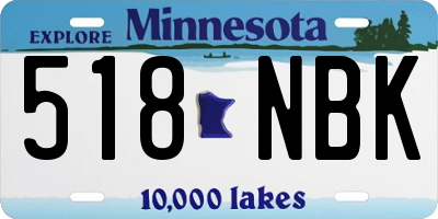 MN license plate 518NBK