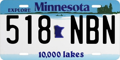 MN license plate 518NBN