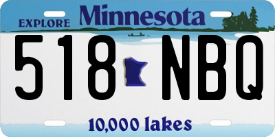 MN license plate 518NBQ