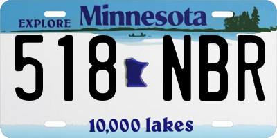 MN license plate 518NBR