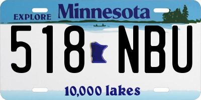 MN license plate 518NBU
