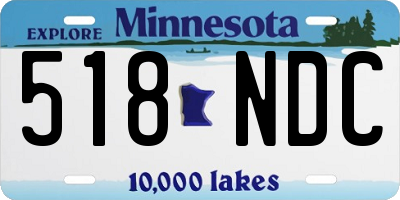 MN license plate 518NDC